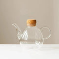 Logo Custom 500ml Lead Free BPA Free Borosilicate Glass Teapot with Filter and Cork Lid Handmade Classic Style