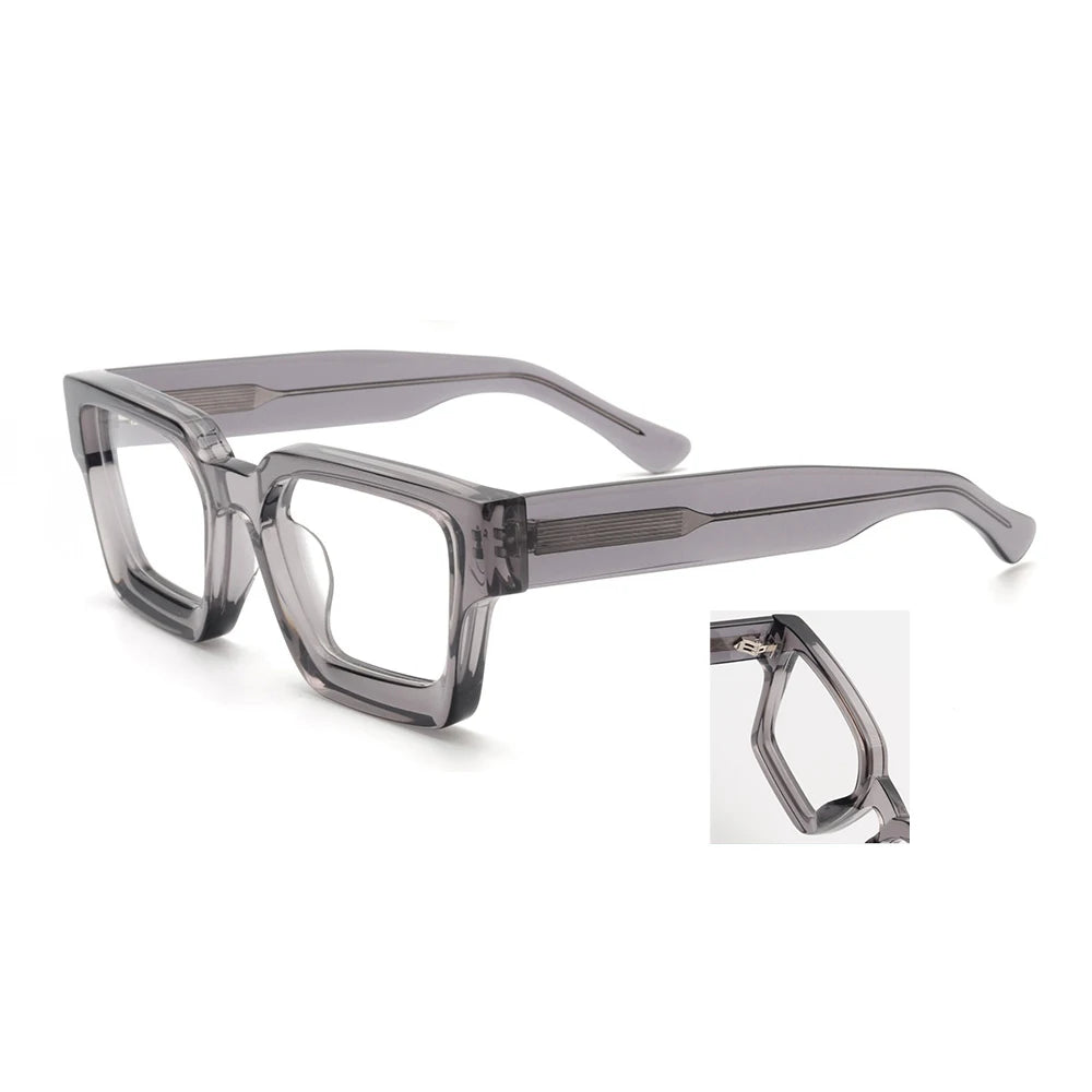 New High-End Luxury Optical Glasses Frames for Men and Women Solid Acetate Material with Thick Widen Temple Big Frame Eyewear