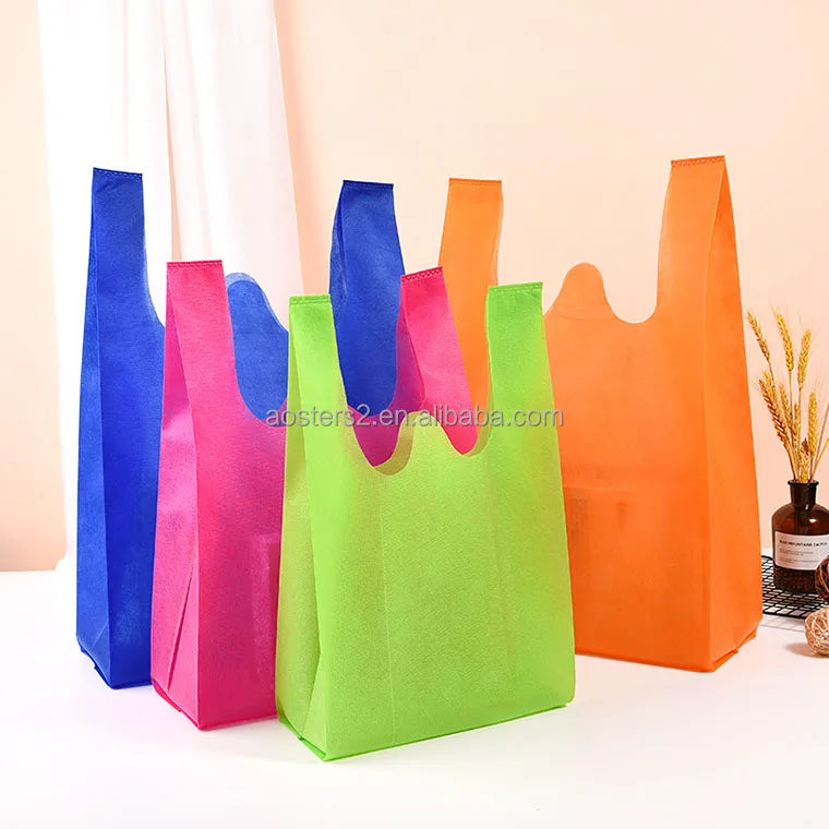 Reusable Supermarket Shopping Non-woven Garment Bag Non Woven t Shirt Bag Non-woven Tote Bag