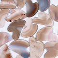 HZ Grey Agate Stone Body Scraping Board Crystal Heart-shaped Scraping Board Facial Gua Sha Tool