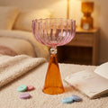 Reusable Sustainability Innovative Nordic Stripes Heat-Resistant Hand-Blown Glass Goblet for Luxury Travel Hotel Graduation MegaBDM