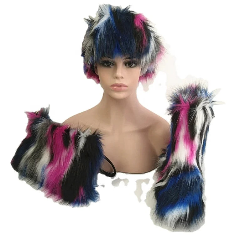 Manufacturers Selling Women's Plush Snow Boots Suit Ladies Winter Warm Plush Wallet and Headband