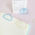 Creative Metal 10pcs/box White Blue Cartoon Cute Cloud Paper Clip Pins Bookmark Office Desk Accessories School Stationery