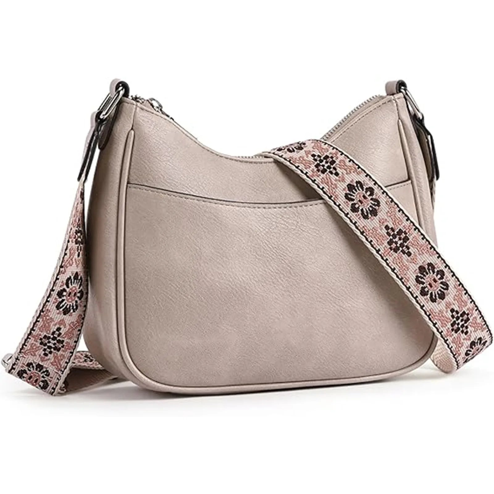 Vintage Crescent Crossbody Bags for Women European American Style Adjustable Strap Synthetic Leather Shoulder Bag