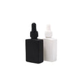 Luxury Essential Oil Dropper Bottles Frosted Black White Oil Container Bottles square 30ml Bottles for Cosmetics