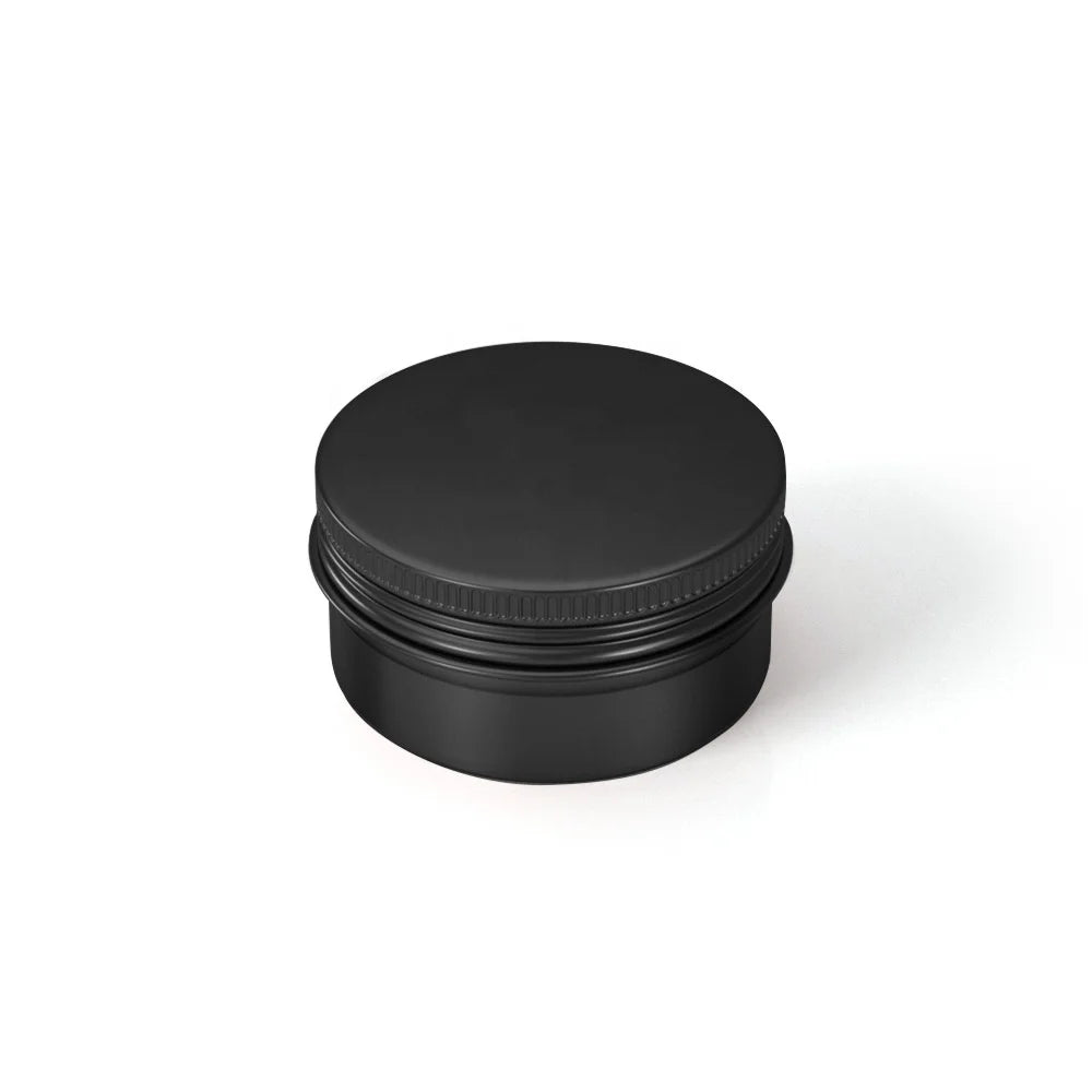 Matte Black 20ml 0.7Oz Empty Aluminum Tin case Round Silver Aluminum Screw Top Tin
