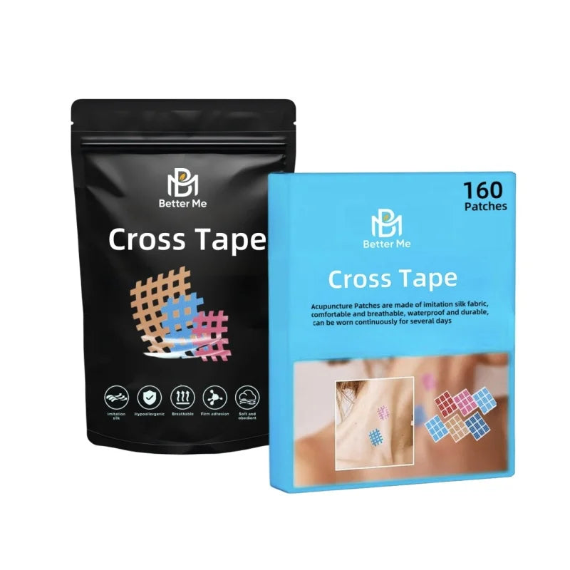 2025 Trend Kinesiology Rayon Cross Patches Cross Tape for Adjusting Muscles and Acupoints Relieves Many Kinds of Pain MegaBDM
