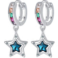 Wholesale 925 Sterling Silver Star Zircon Hoop Earrings for Women Jewelry 2025