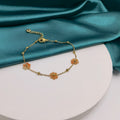 INS Hot Sale Summer Jewelry Set Handmade Crystal Beaded Flower Satellite Chain with 18K Gold Stainless Steel Necklace Weddings