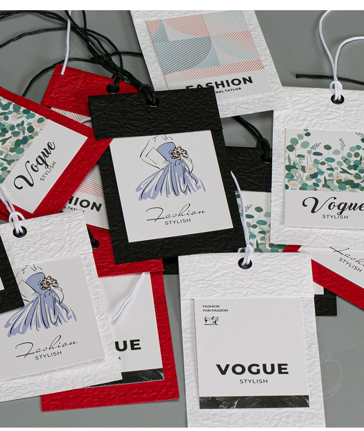 HOT Clothing Clothes Label Garment Hang Tags Design Clothing Hang Tags Printed Label Rectangle Sustainable Price Tag for Shoes