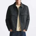 YUCHEN Hot Sale Custom Slim Fit Button Shacket Lightweight Pockets Men's Jacket