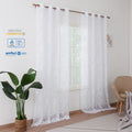 Wholesale Pure White Floral Knitted Design Sheer Window Curtains Tulle Drapes for Living Room and Bedroom