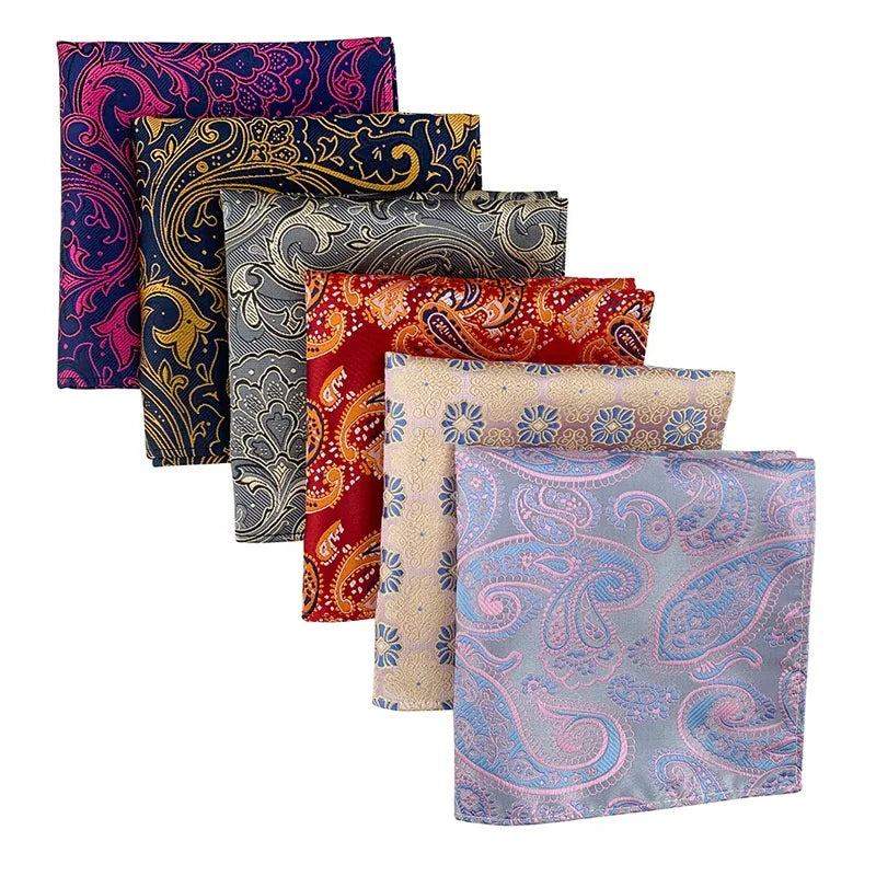 Wholesale Cheap 54 Patterns Ready to Ship Orange Paisley blazer Pocket square Men square Scarf & Handkerchiefs