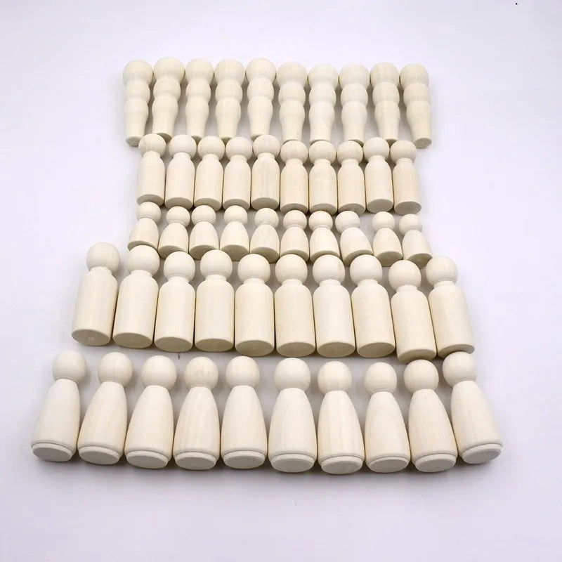 DIY Crafts Wood Dolls Unfinished Wooden Peg Doll Unfinished Wooden People for DIY and Painting for Craft Art Projects