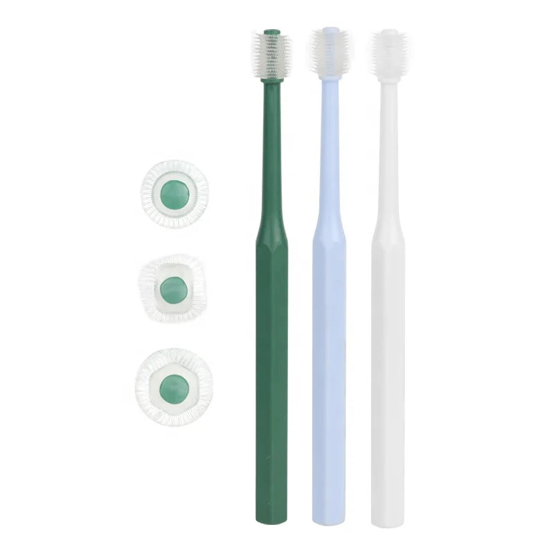 Factory Wholesale Blister Card Packaging 360 Rubber Head Pet Tooth Brush Cat Dog Toothbrush