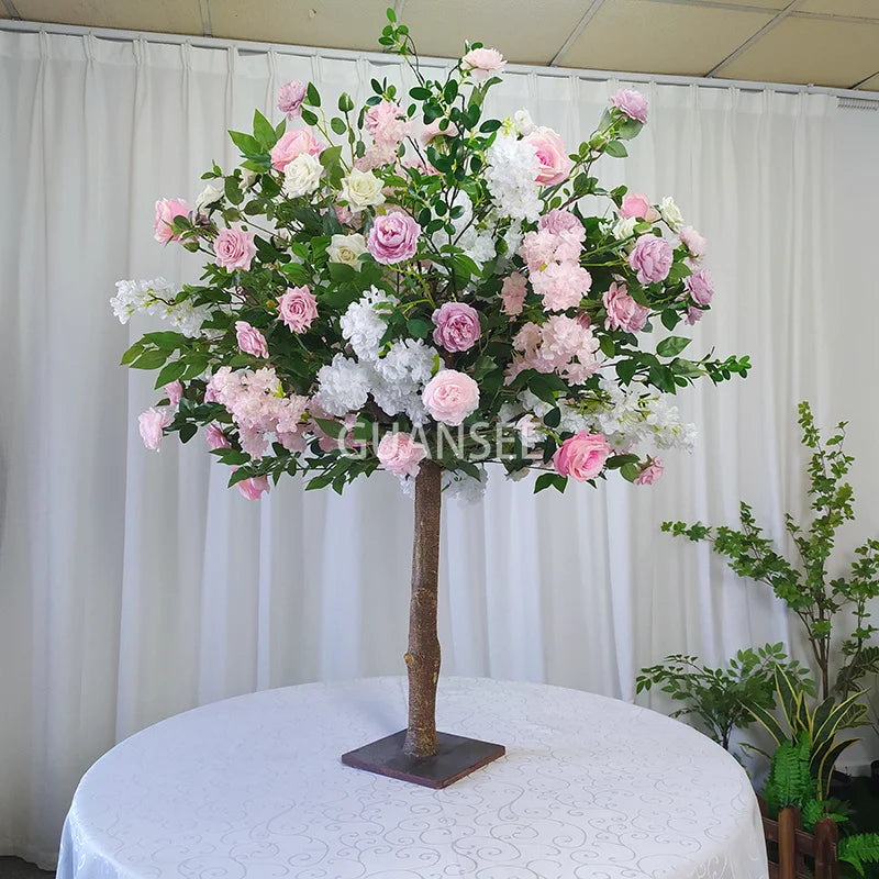 Hotel Party Outdoor Indoor Decoration Rose Flowers Tree Blossom Centerpiece 1.2m 1.5m  Table Top Decorative