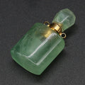 Hongzhuo Good price crystal jewelry gemstone green aventurine jade crystal perfume bottle pendant necklace