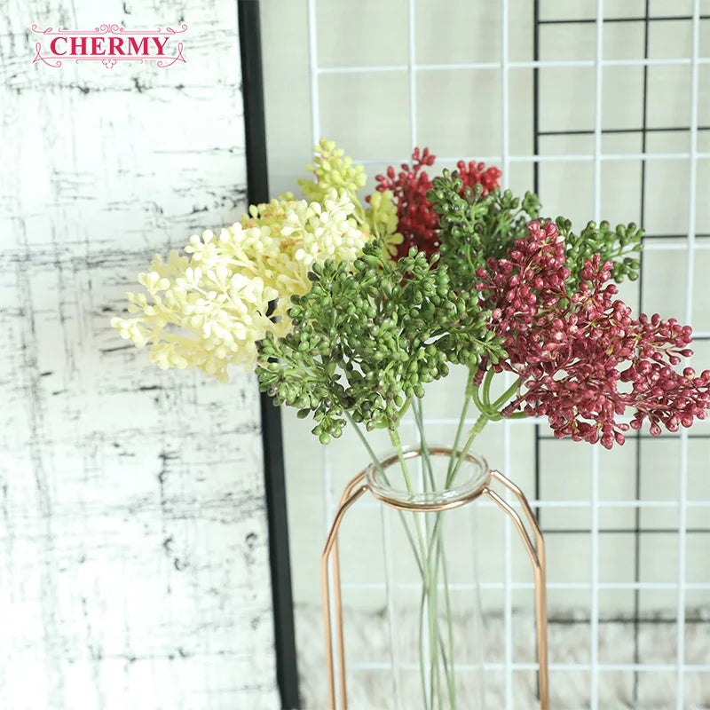 Wholesale Cheap Artificial Berry Stem Red Berries for Christmas Decoration