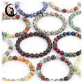 Zhe Ying Wholesale 6/8/10mm Crystals Healing Stones Pulseras Mujer Mens Bead Bracelet Natural Stone Natural Stone Bracelets