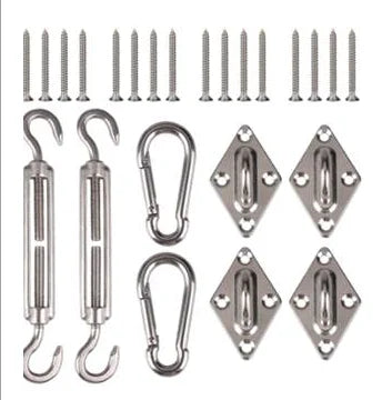 M5 M6 M8 Stainless Steel Turnbuckle Eye Plate Carabiners for Triangle Square Shade Sail