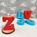 J1159 Home Decoration Candle Soap Cake 26 English Letters Epoxy Resin Mold Large Size  a to Z Alphabet Silicone Mold
