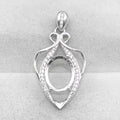 Sterling Silver 9*11mm Semi Mount Pendant Empty Frame Blank Support Setting S925 Base Holder Without Center Stone for DIY Inlay
