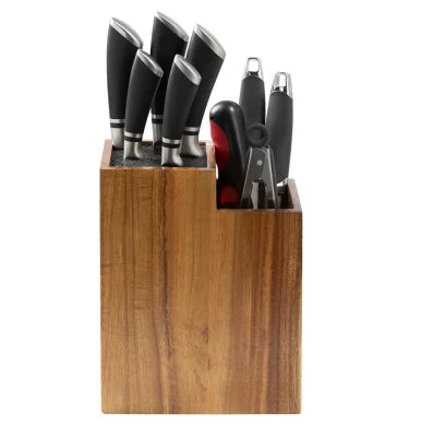 Kitchen knife storage rack without knives removable and washable plastic bristles for random sized knives