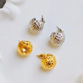 Ilona Elegent Fashion Women Jewelry Copper 18K Gold Plated Spherical Stud Earrings for Women