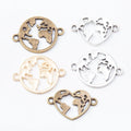 Wholesale Stocked Different Alloy Heart Shape Connectors  Charms for Bracelets