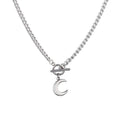 Fashion Women Hiphop Titanium Steel Necklace Jewelry Silver Stainless Steel OT Clasp Moon Pendant Necklace Jewelry Wholesale