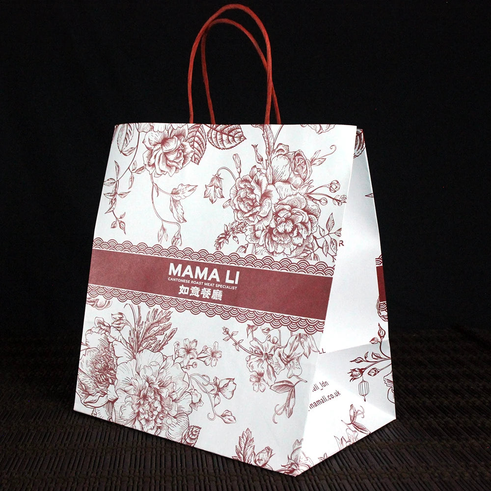 Customized Designs Printing Logo Fast Food Takeaway Packaging Brown Kraft Paper Bag With Your Own logo