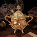 2026 Retro Luxury European Style Tea Coffee Glass Seasoning Storage Jar Small Golden Sugar Pot Storage Canister Shaker Box