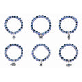 Evil Eye Hamsa Blue Beaded Charm Stretch Bracelet Hand of Fatima Turkish Lucky Evil Eye Bracelet