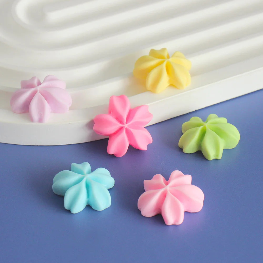 Macaron Color Sakura Candy Resin Flatback Cabochon for DIY Scrapbooking Jewelry Making Cream Glue Hairpin Decoration