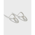 925 Sterling Silver Fashion Earrings Vintage Circle Stud Earrings Matte Chain Link Designer Earrings Women