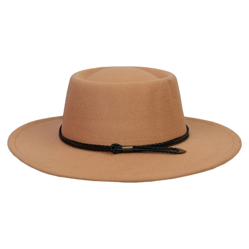 Wholesale Wide 10cm Brim Suede Fedora Hats for Women Hat Water Drop Shape Retroexcavadora Sauna Hat
