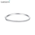 LUOTEEMI Luxury White Gold Jewelry Fashion Wholesale AAA Cubic Zircon Bracelets Bangles Jewelry Women