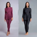 MOTIVE FORCE 3pcs Burkini Casual Long Sleeve Plain Color Bikinis & Beachwear Muslim Swimwear Sun protection