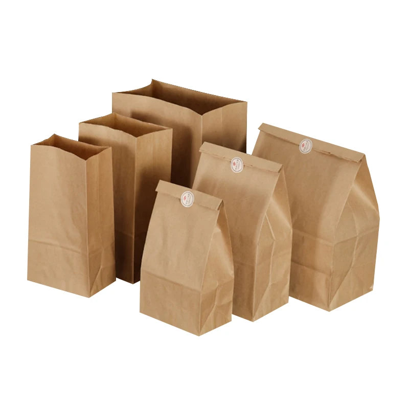 Spot Wholesale Paper Bags for Food Takeaway Water Proof Oil-proof Washable Kraft Paper Bag for Fast Food Take Away