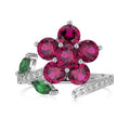 Personalized Shiny Flower Shape Ring Cubic Zirconia Cheap Cz925 Sterling Silver Rings Price 14k Gold Plated Engagement Jewelry