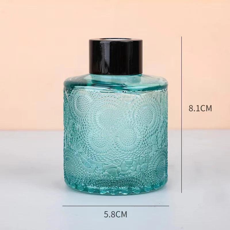 New Pattern Embossed Glass Jars Perfume Bottle Reed Diffuser Glass Bottle Scented Bottle