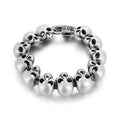 KALEN Hot-selling Jewelry Silver/black/Gold Fashion Bracelets Stainless Steel Punk Skull Links Bracelet for Men