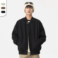 Trendy Unisex Baseball Collar Leisure Jacket With Custom Logo Zip-up Varsity Jacket With Arm Pocket Street Wearing Windbreaker