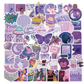 50pcs Cute Purple Stickers for Water BottlesCute Aesthetic VSCO Vinyl StickersWaterproof Water Bottle Stickers