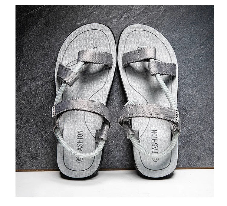 2022 New Fashion Mens Female Summer Flat Waterproof Leather Sandals Simple Outdoor Type for Men
