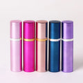 Wholesale Luxury Mini Perfume Pump Bottle 5ml Exquisite Base Mounted Portable Empty Refillable ABS Plastic UV Printing Bottles