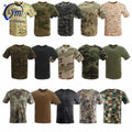 Tactical Camo Quick Dry Breathable O-Neck  Casual Cotton Short Sleeve