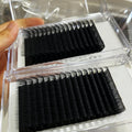 Wholesale Individual Mink Silk Velvet Volume Lash Tray Vendors Private Soft Fluffy Dark Matte Black Cashmere Lash Extensions