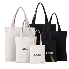 Custom Printed Cotton Tote Bag Eco-friendly Large Canvas Shopping Bag with Logo Reusable Letters