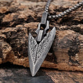 RTS Wholesale Retro Stainless Steel Nordic Celtic Viking weapon Spear Arrow Head Necklace Pendant for Men Boys